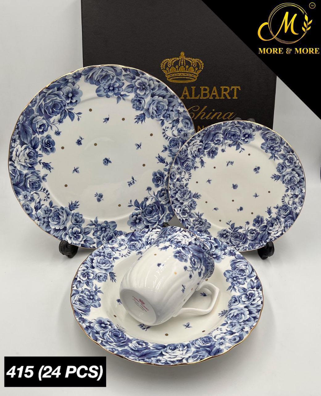 Royal Albert-Inspired 24-Pcs Plate Set – Design : 415-F