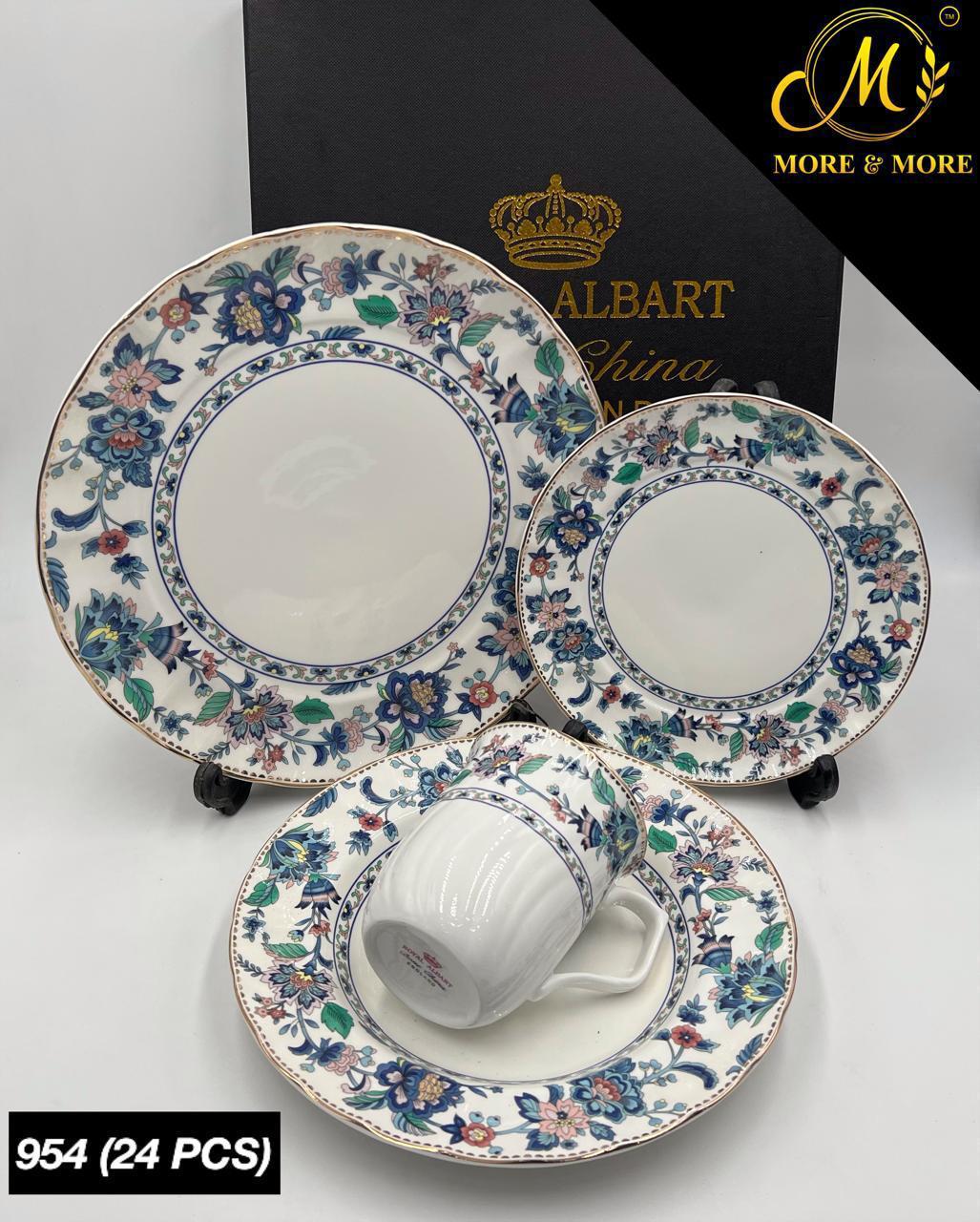 Royal Albert-Inspired 24-Pcs Plate Set – Design : 954-F