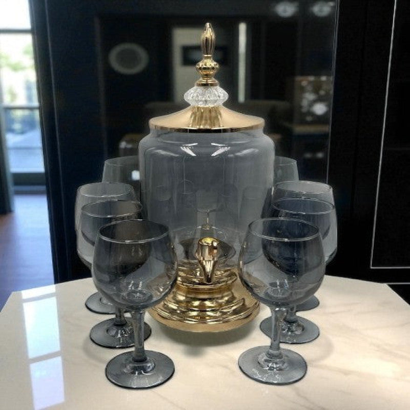 Dispenser With Glass (7 Pcs 3 Ltr)