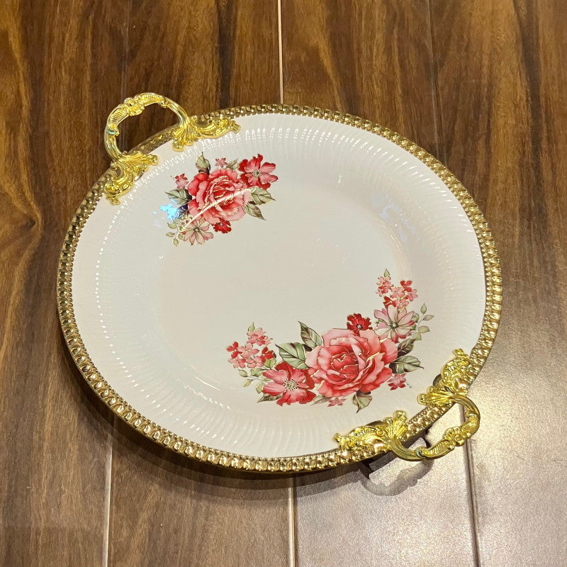 طبق بورسلين أنجيلا وردي اللون 1 قطعة