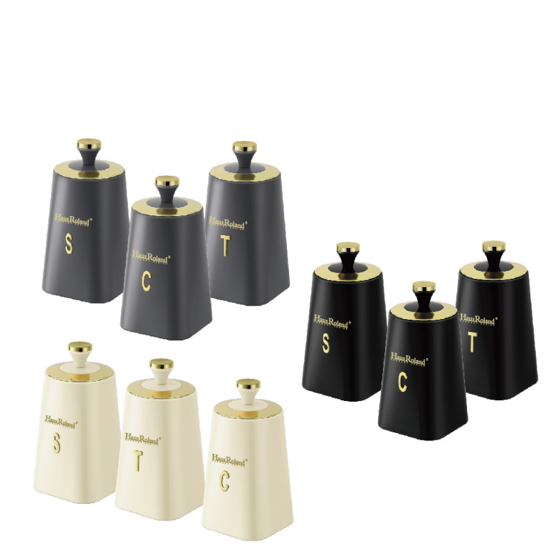 HausRoland Luxe Trio Canister Set - Black