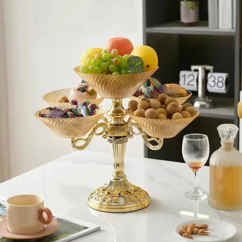 Rotating Luxury Fruit Plate - Elegant Snack & Candy Serving Tray