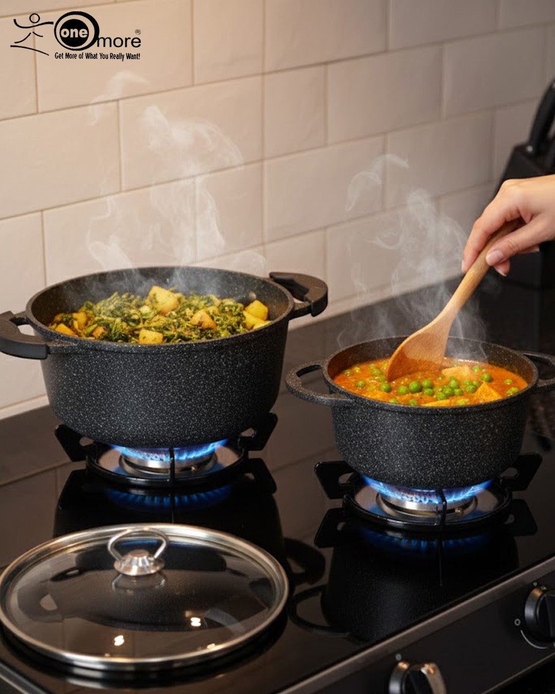 Falez 9-Piece Premium Granite Non-Stick Cookware Set – Made in Turkey | 80% Less Oil Cooking