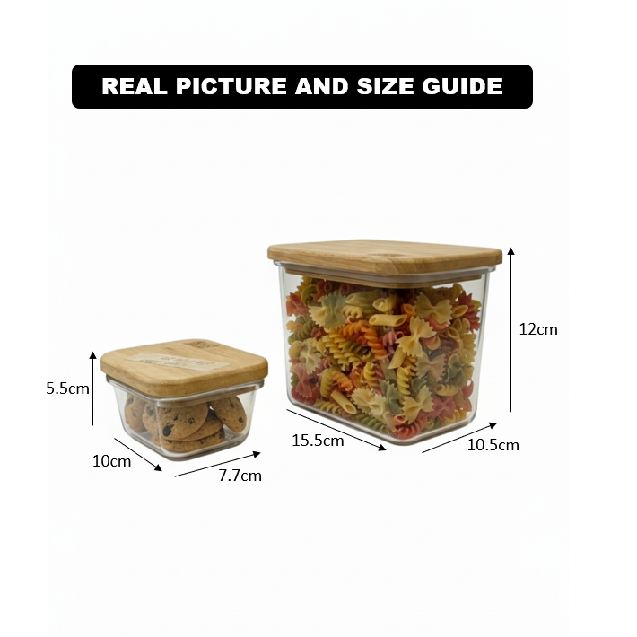 Airtight Glass Container with Wooden Lid by Limon