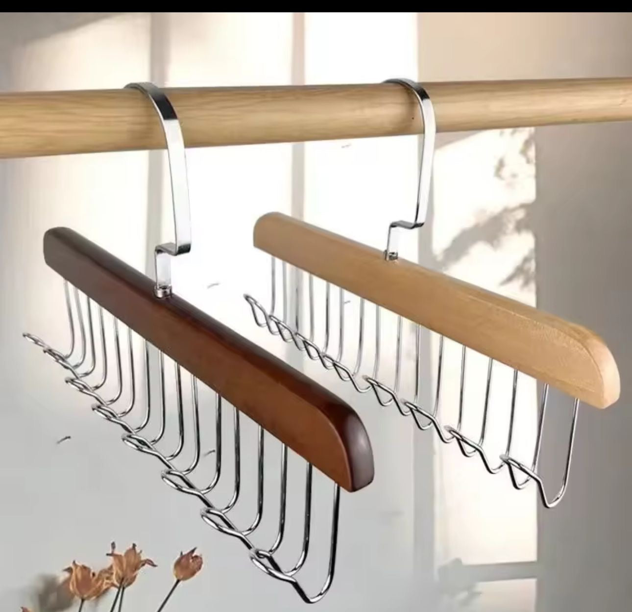 8 Hooks Multipurpose Wooden Hanger