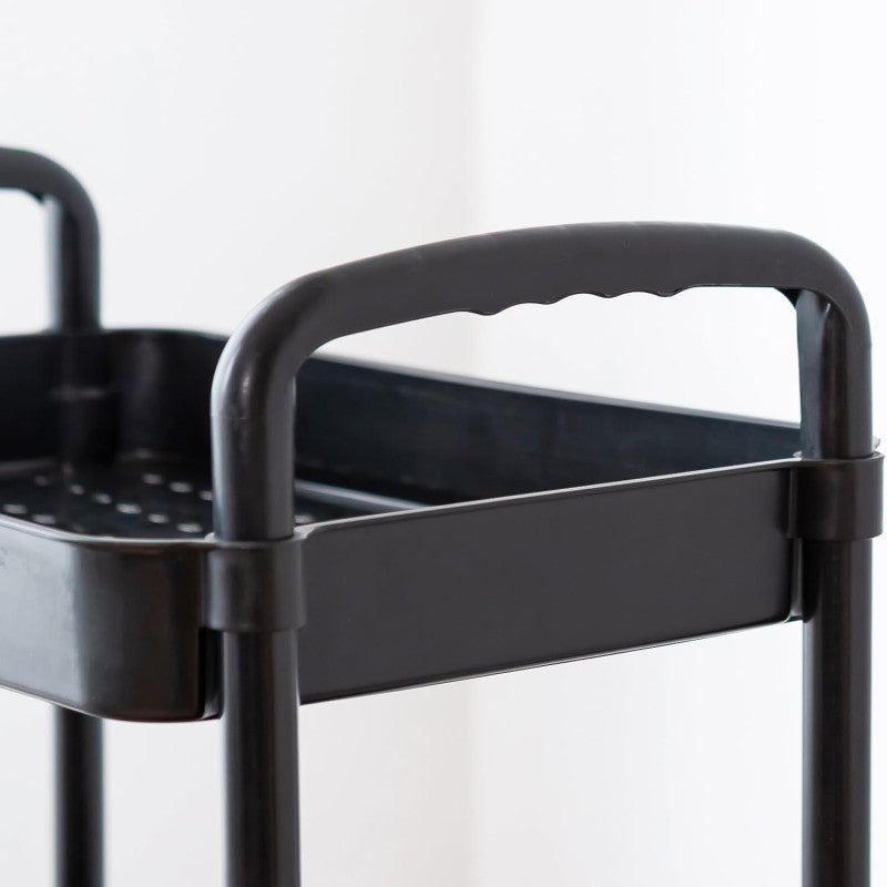 5 Tier Rolling Cart with Wheels and Handle Rolling Storage Cart for Office, Living Room, Laundry Room, Kitchen, Bathroom (Black)