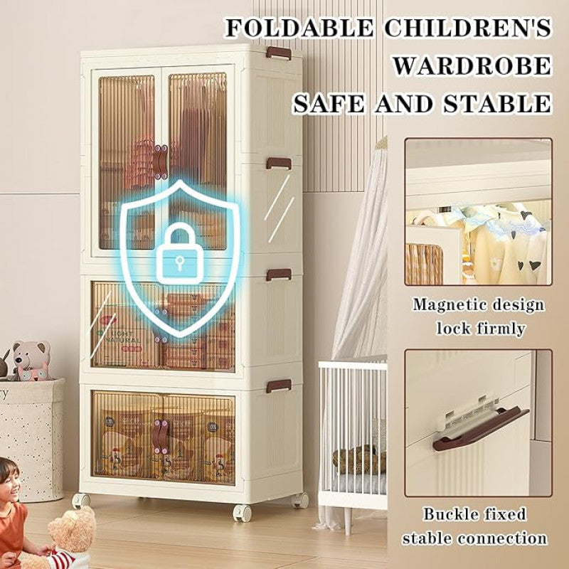 Large Capacity 3-Layer Folding Storage Cabinet