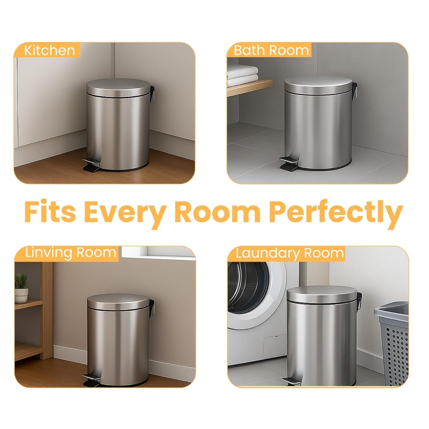 Steel Dustbin with Pedal & Removable Inner Bucket (2117) by Limon