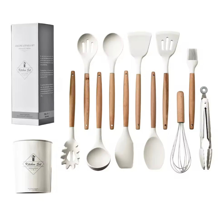 12 Pcs Silicone Kitchenware Non-Stick Utensils Set with Holder
