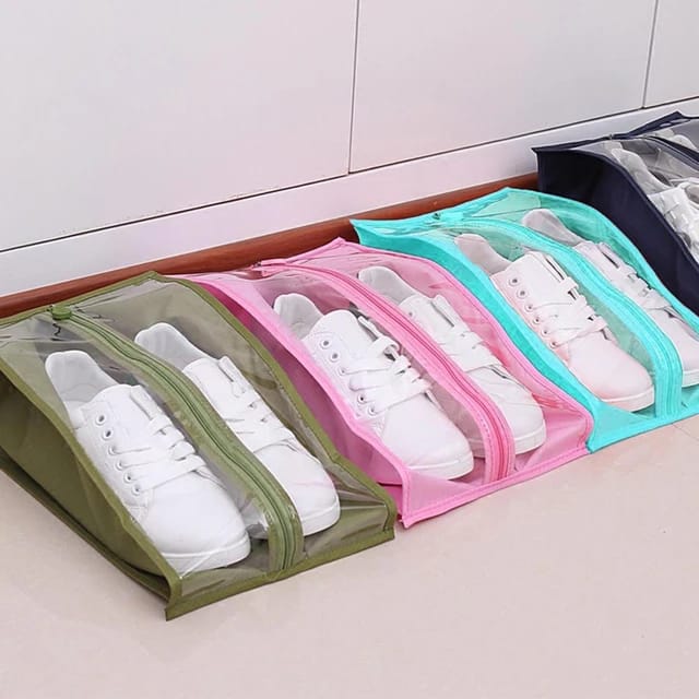 Portable Travel Waterproof Transparent Shoe Pouch.