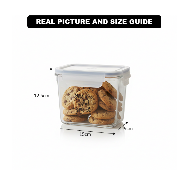 Printed Glass Container with Airtight Lid (2227) by Limon