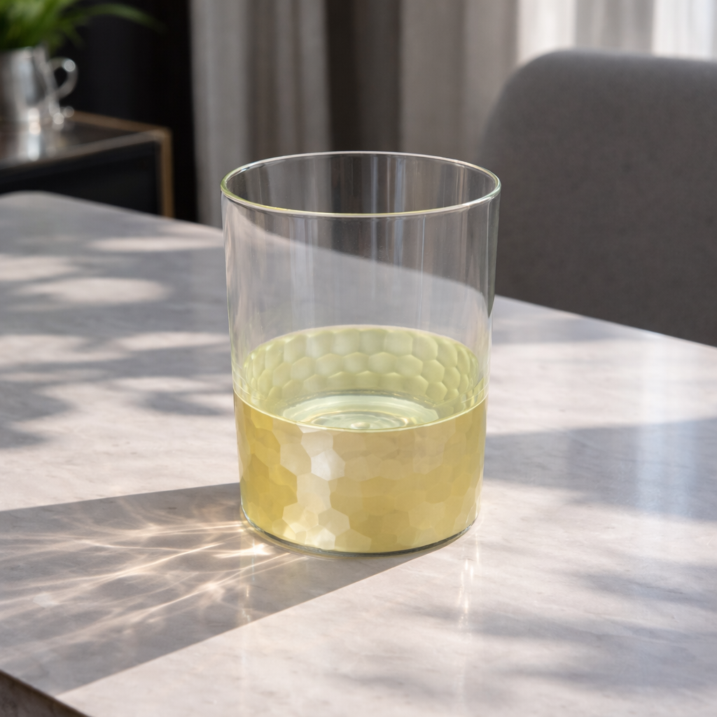 Golden Bottom Crystal Glass - Round | 6 Pcs