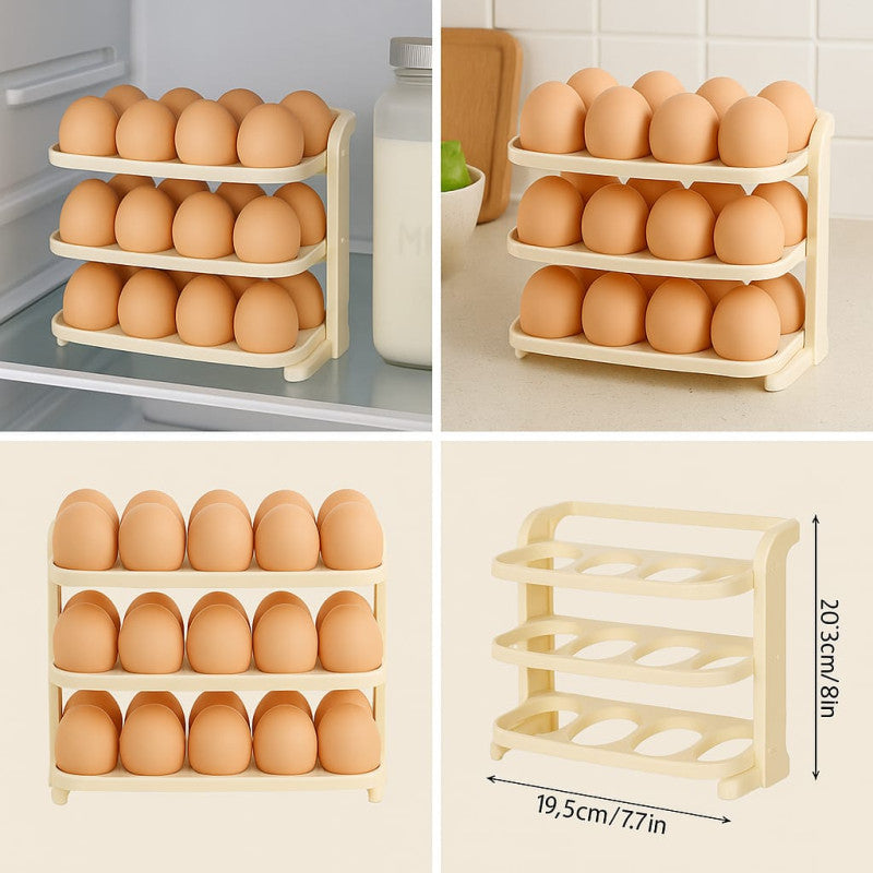 3-Tier Egg Storage Rack – Holds 24 Eggs