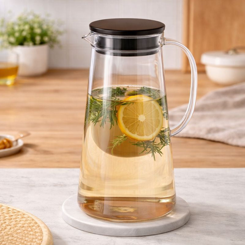 Clear Glass Water Jug – Elegant Serving Pitcher