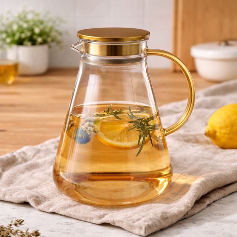 Clear Glass Water Jug – Elegant Serving Pitcher