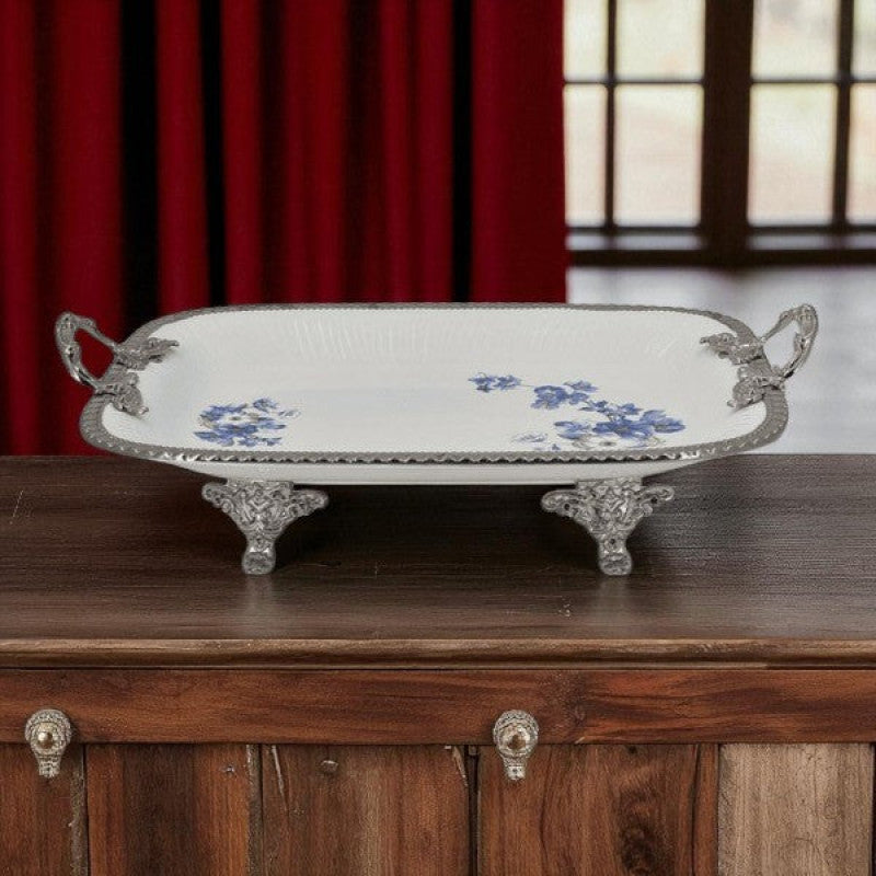 Rect Dish B-Flower (S) 6c 36x25cm- AB-51