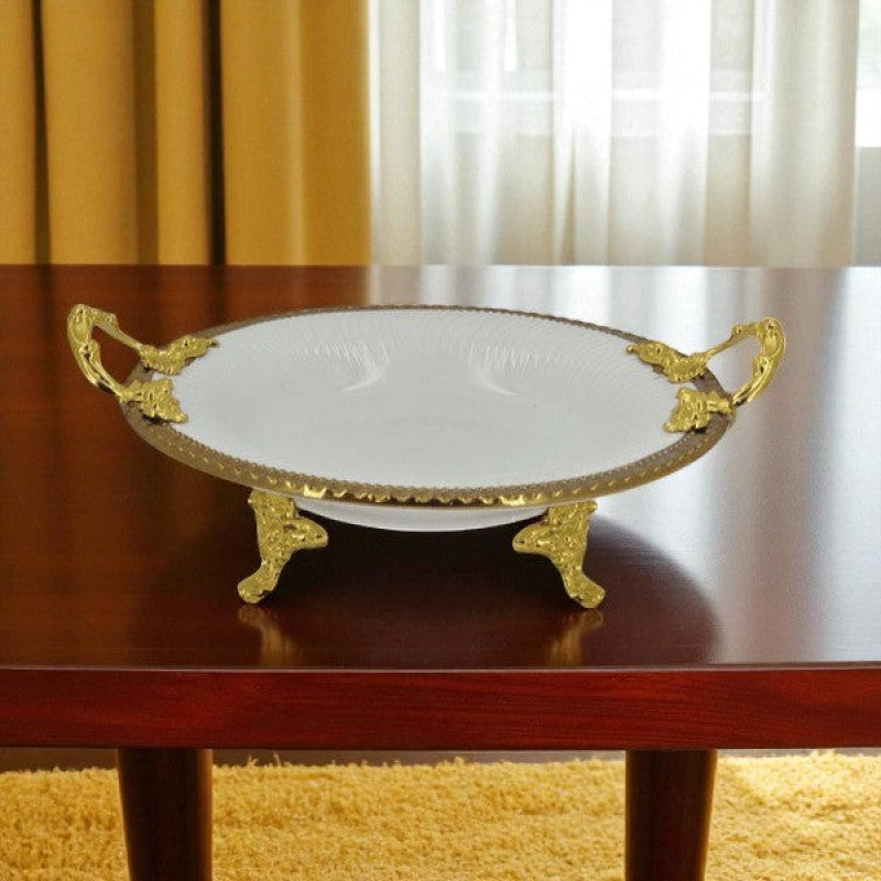 Round Dish White (G) 6c 25cm-AB-68