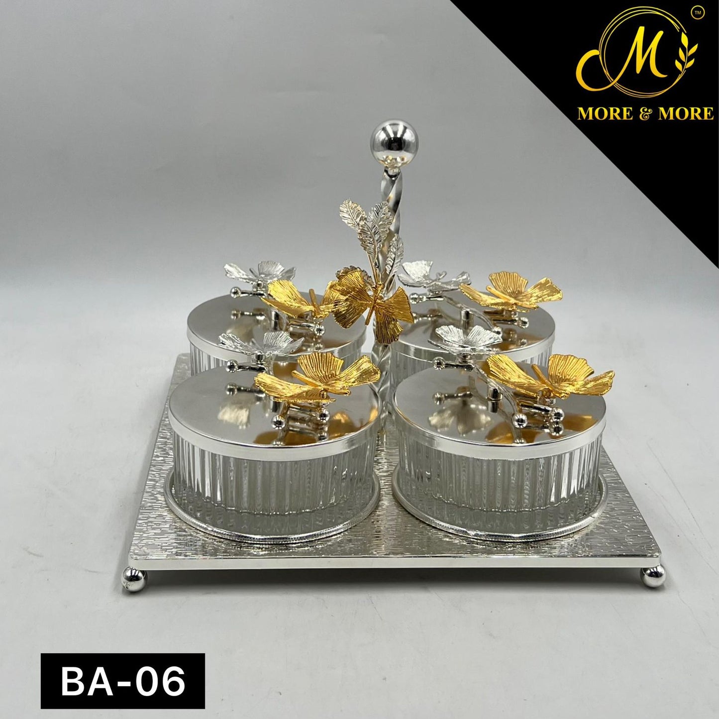 4-Pcs Partition Jar (Available In Golden & Silver) | BA-05 | BA-06