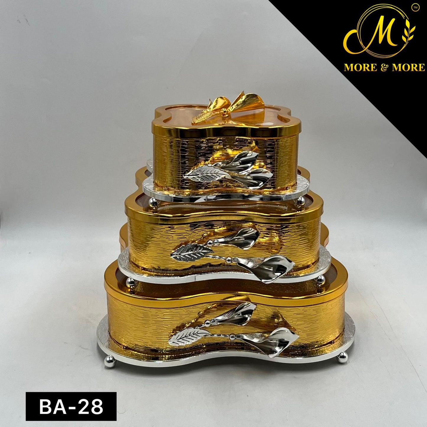 3-Pcs Candy Set With Golden & Silver Combination | BA-28