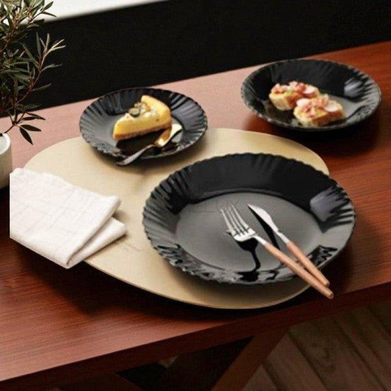 18 Pcs Black Dinner Set | Luxury Ceramic Tableware for Modern Dining