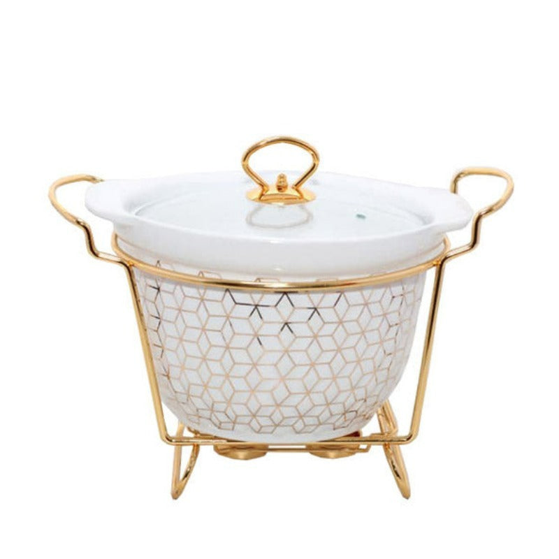 طبق حساء عميق دائري مع حامل 10.5 بوصة