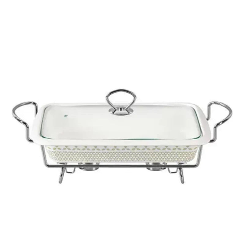 Rectangular Burner Dish With Stand 14.5