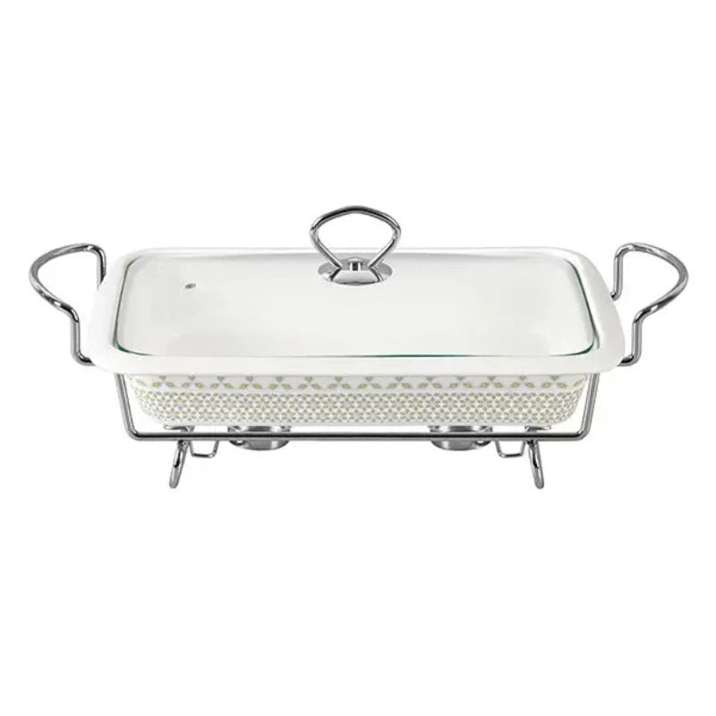 Rectangular Burner Dish With Stand 16.5