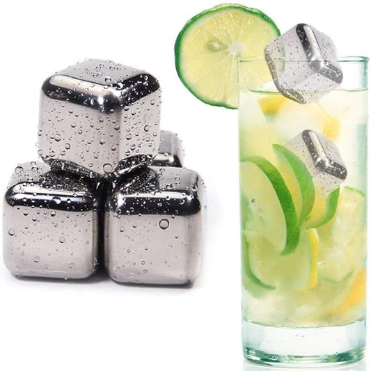 Metal Ice Cubes Reusable Drink Chilling Cubes – Premium Stainless Steel Cooling Stones