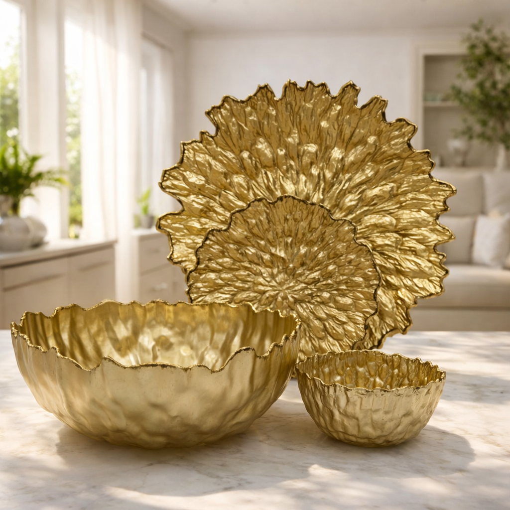 Opal Shine 14 Pcs Glass Serving Set – Gold