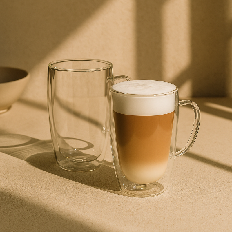 Double Wall Glass Mug – 2 Pcs (300ml)