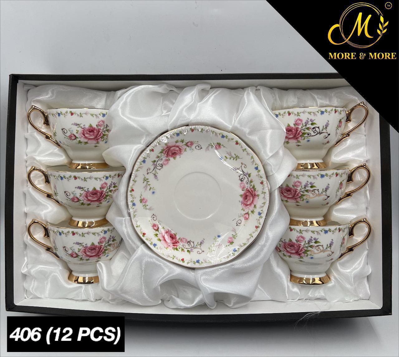 Royal Albert-Style Cup & Saucer Set – Design : 406-F
