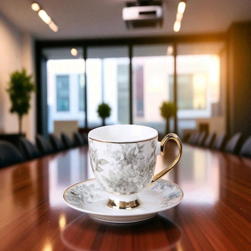 Savor & Serve – Luxury Cups & Saucers 12 Pcs | Premium Tea & Coffee Porcelain Set
