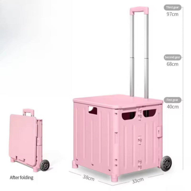 Foldable Portable Storage Trolley Cart with Wheels | Multi-Purpose Rolling Organizer