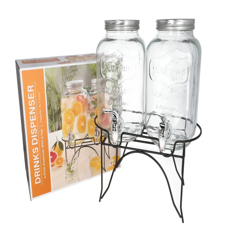 Beverage Dispenser with Taps & Stand Set 2pcs