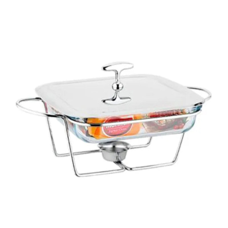 Square Burner Dish 2L Silver