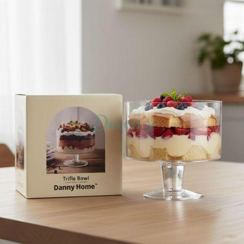 Danny Home Glass Dessert Trifle Bowl – 20.5cm