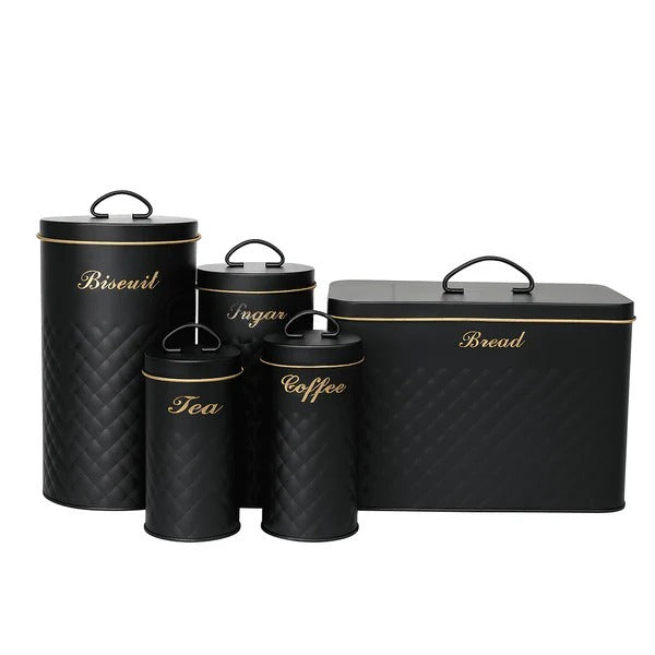 5 Pcs Metal Kitchen Jar Set