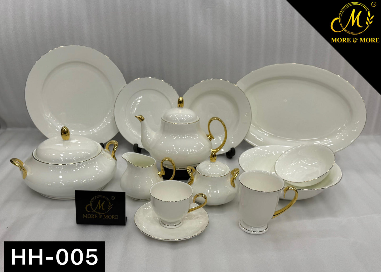 More & More Crockery Super Bone China Dinner Set – 69 Pcs (8-Person) – Design HH-005