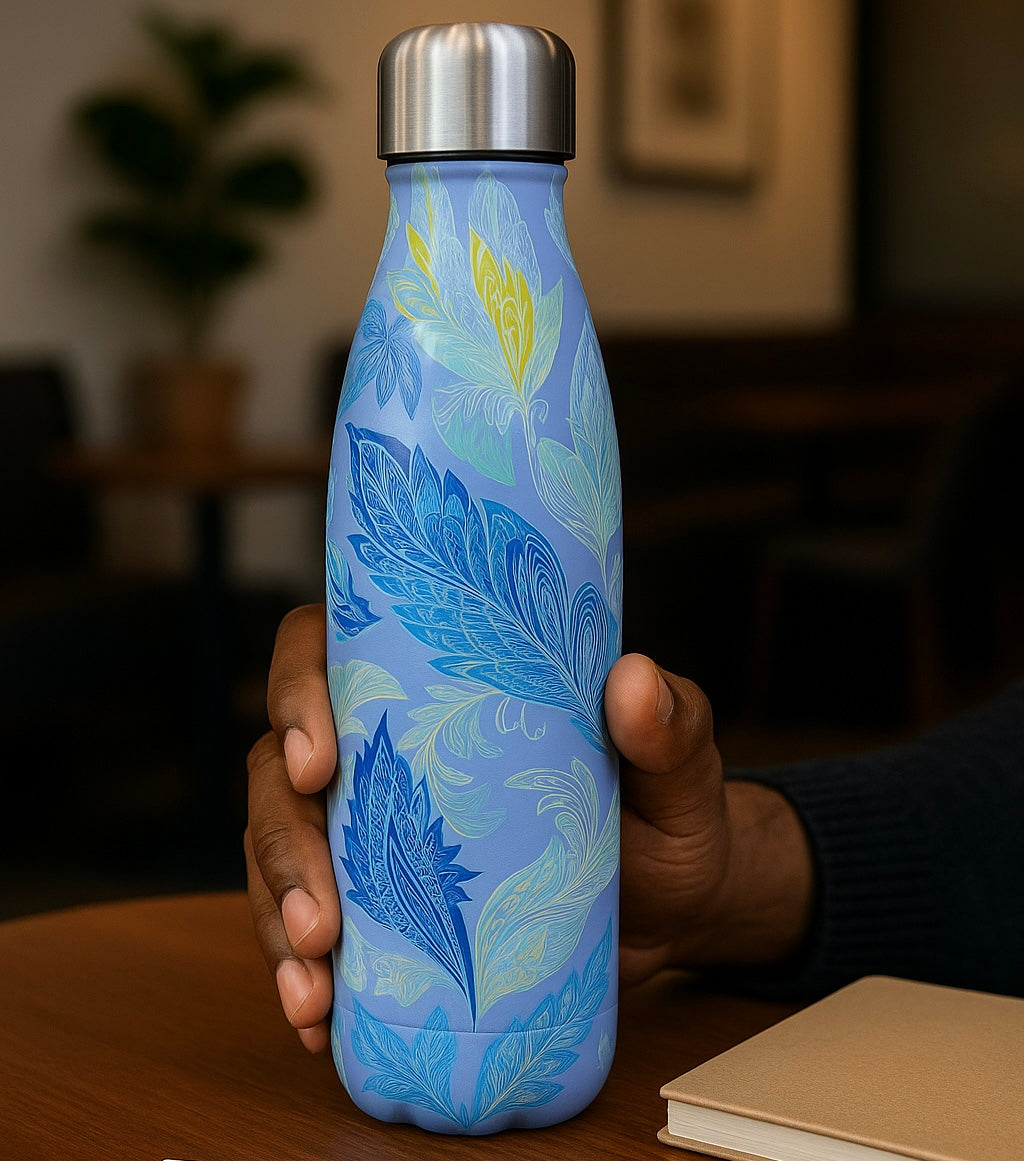 Premium Floral Pattern Insulated Stainless Steel Bottle – 500ml (Hot & Cold)