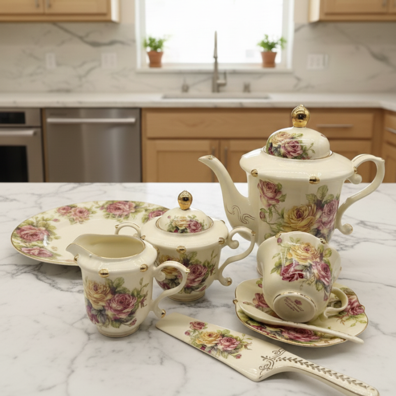Royal Albert 31 Pcs Tea Set – Design 5 | Premium Porcelain Tea Set for Elegant Serving