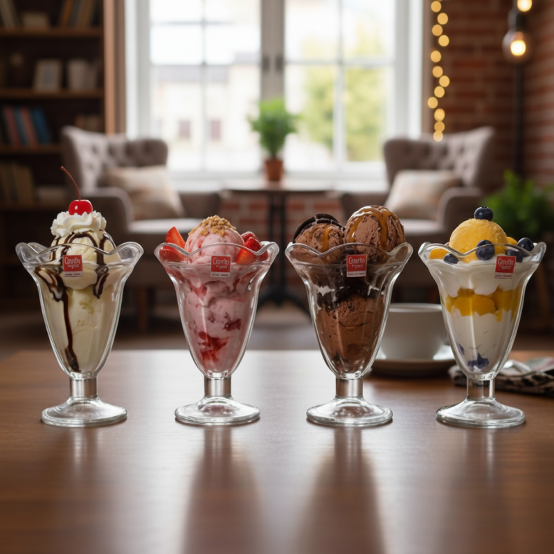 Danny Home Glass Dessert Bowl Set 6Pcs – 230ml