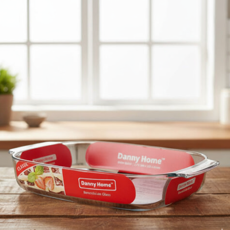 Danny Home Pyrex Glass Rectangular Oven Pan 2.7 Liter