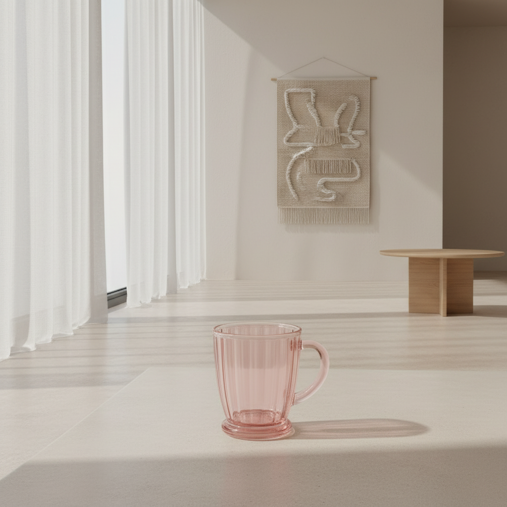 ZIBA Premium Crystal-Style Pink Mug – Elegant Daily Use Cup