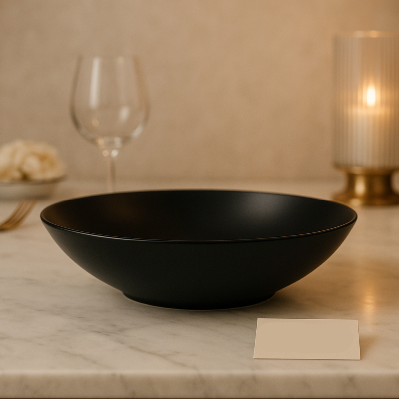 Matte Black Luxury Serving Bowl – Premium Minimalist Dining Ware