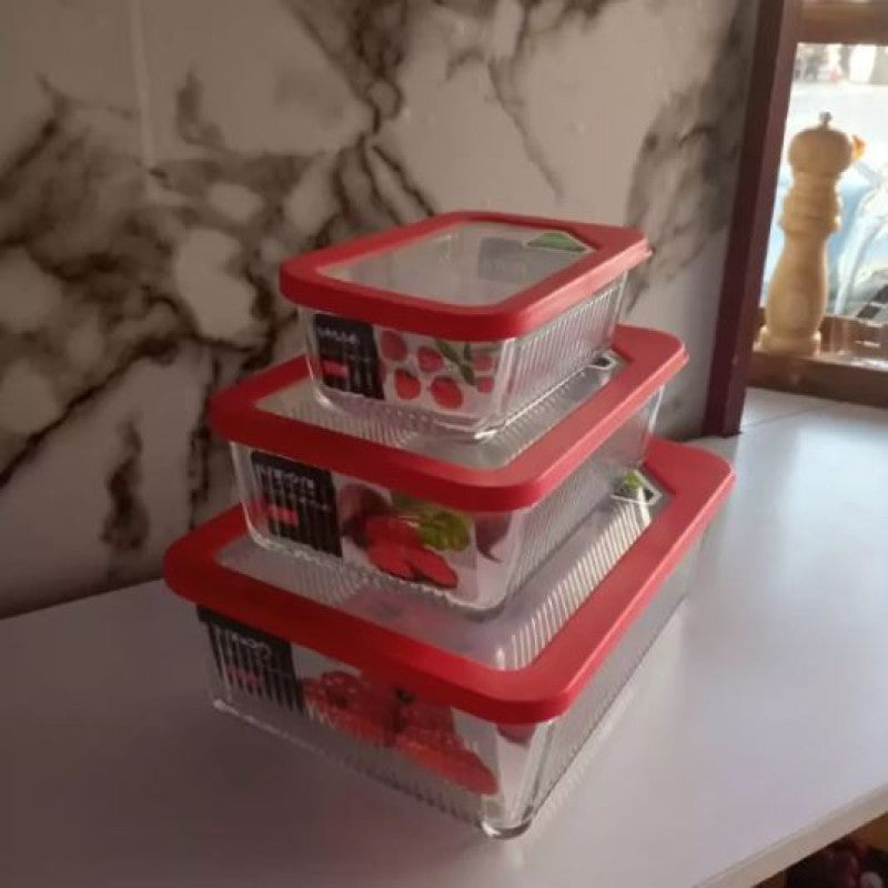 (Pack of 3) Limon Unbreakable Glass Food Container Set