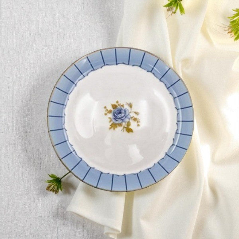 8 Inch BlueRose Porcelain Plate Angela | Elegant Small Dinner Plate Adornia Pakistan