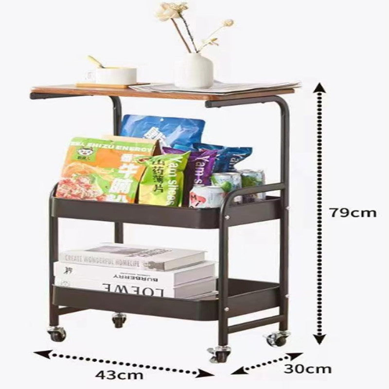 Multi-Tier Storage Trolley with Table Board – Rolling Organizer for Kitchen & Living Room | Adornia.pk