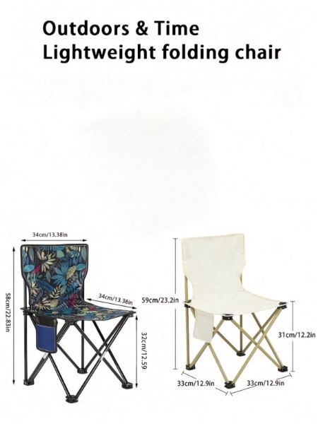 Portable Waterproof Fishing Folding Chair, Outdoor Camping Chair for Fishing Beach