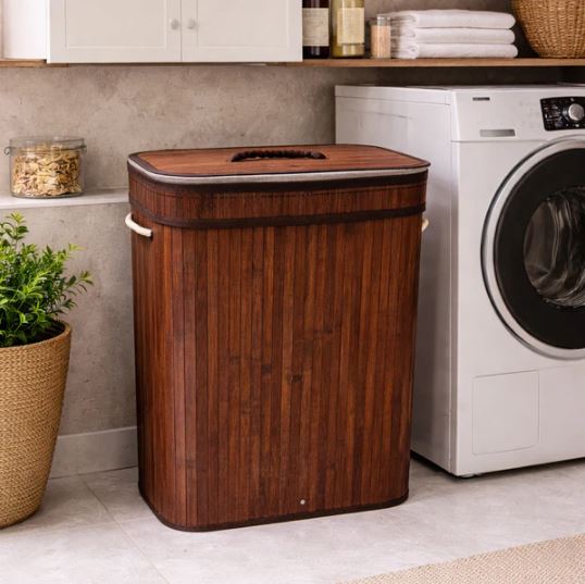 Rectangular Bamboo Laundry Basket
