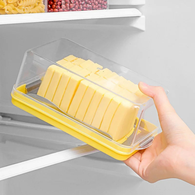 Butter Cutting & Storage Box – Transparent Portioning Container with Lid